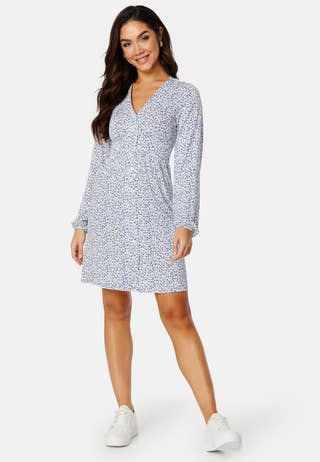 V-neck Short Button Dress