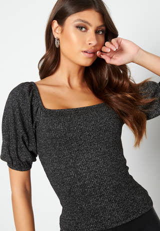 Marlowe puff sleeve sparkling top