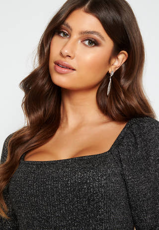 Marlowe puff sleeve sparkling top