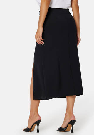 Midi Wrap Button Skirt