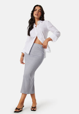 Sparkling Rib Midi Skirt