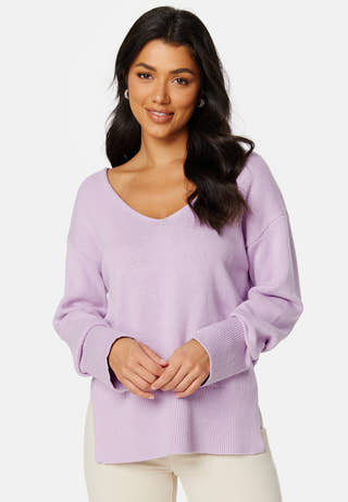 Maya v-neck slit sweater