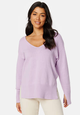 Maya v-neck slit sweater