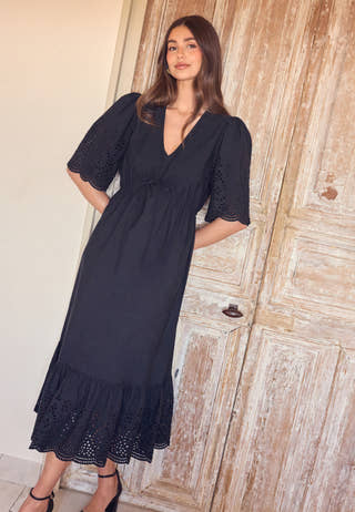 Midi Broderie Anglaise Dress