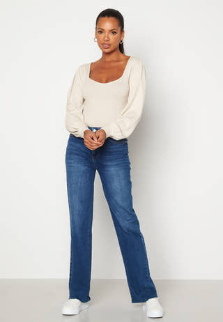 Minnie fine knitted puff sleeve top
