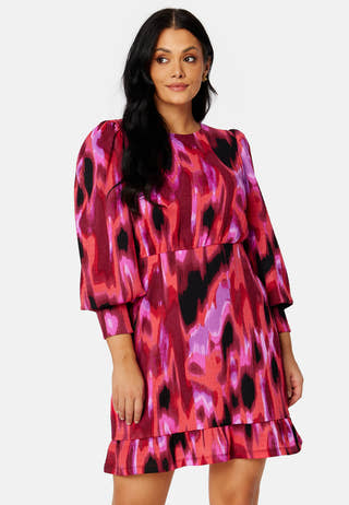 Puff Sleeve Flounce Dress