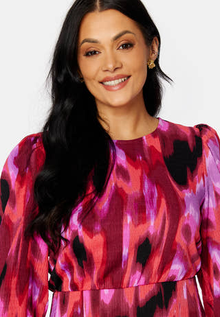 Puff Sleeve Flounce Dress