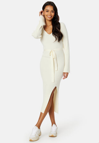 Slit Knitted Midi Dress
