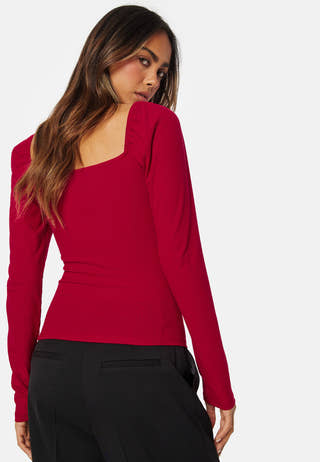 Square Neck Long Sleeve Top