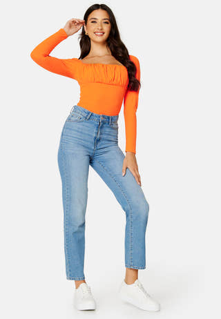 Square Neck Long Sleeve Top