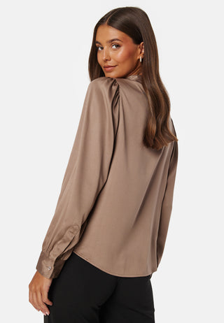 Satin Puff Sleeve Shirt