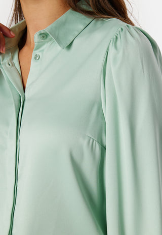 Satin Puff Sleeve Shirt