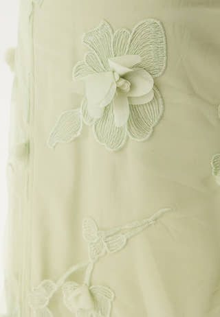 3D Floral Straight Ankle Skirt