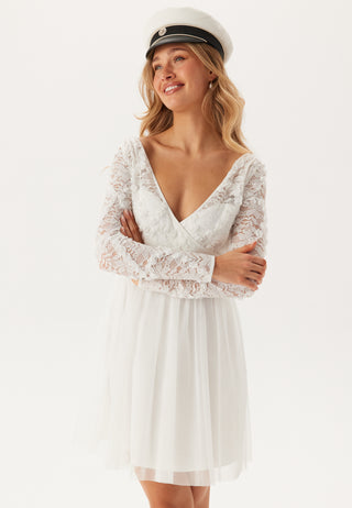 3D Flower L/S Lace Dress