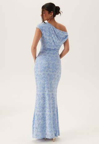 Asymmetric Draped Burnout Maxi Dress