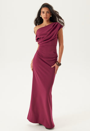 Asymmetric Draped Maxi Dress