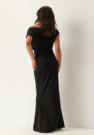 Asymmetric Draped Maxi Dress