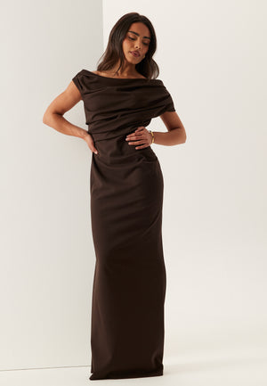 Asymmetric Draped Maxi Dress