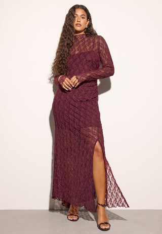 Asymmetric Lace Maxi Dress