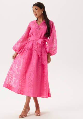 Balloon Sleeve Midi Dress