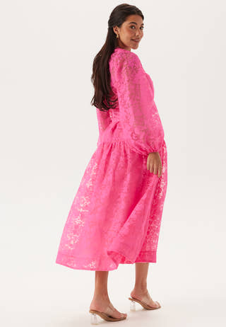 Balloon Sleeve Midi Dress