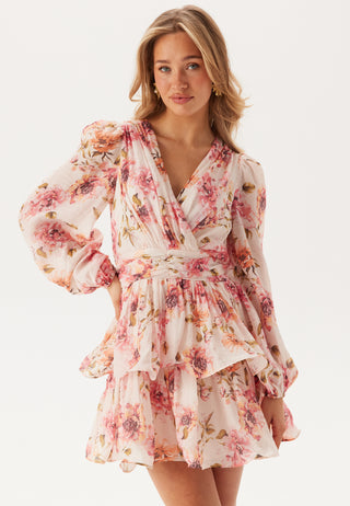 Balloon Sleeve Short Flounce Dress