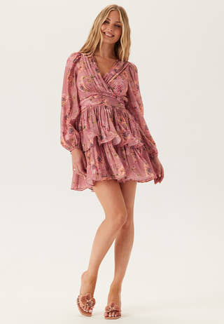 Balloon Sleeve Short Flounce Dress