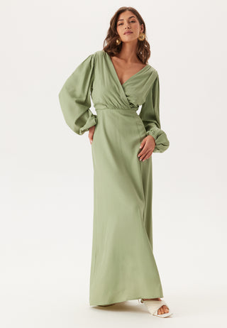 Balloon Sleeve Wrap Gown