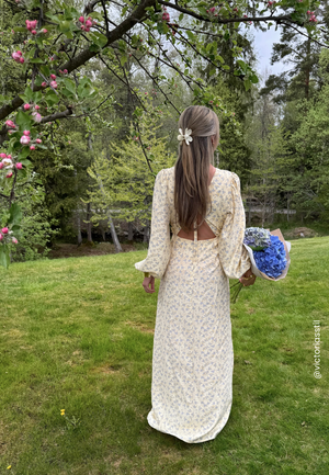 Balloon Sleeve Wrap Gown