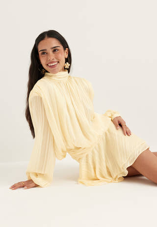 Bow Jacquard Short Dress