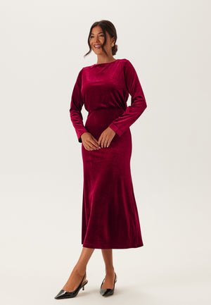Bow Velvet Midi Dress