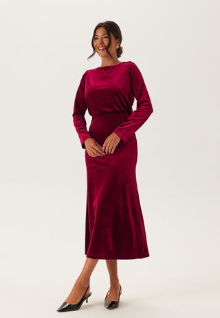 Bow Velvet Midi Dress