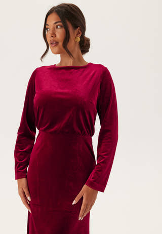 Bow Velvet Midi Dress