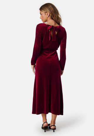 Bow Velvet Midi Dress
