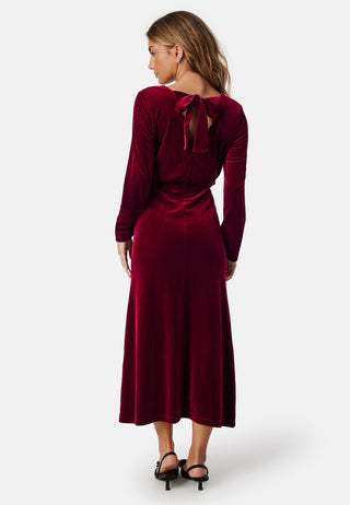 Bow Velvet Midi Dress