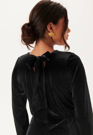 Bow Velvet Midi Dress
