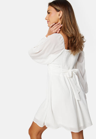 Square Neck L/S Chiffon Dress