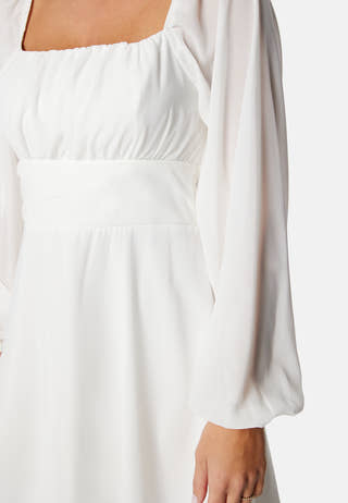 Square Neck L/S Chiffon Dress