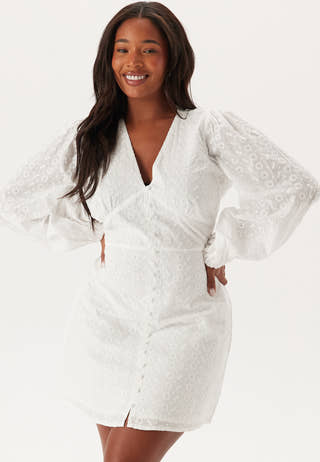 Broderie Anglaise Balloon Sleeve Dress