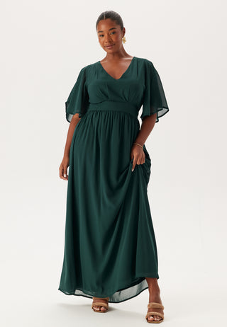 Butterfly Sleeve Chiffon Gown