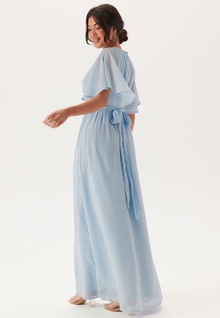 Butterfly Sleeve Chiffon Gown
