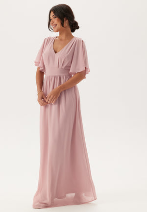 Butterfly Sleeve Chiffon Gown