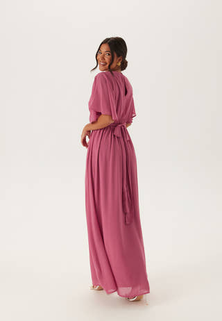 Butterfly Sleeve Chiffon Gown