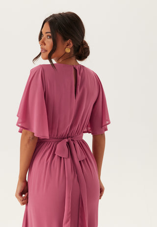 Butterfly Sleeve Chiffon Gown