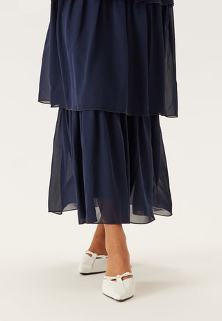 Butterfly Sleeve Flounce Dress