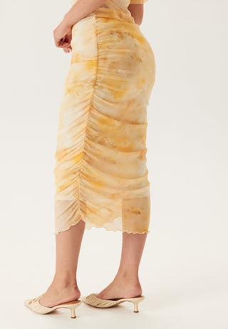 Butterfly Sleeve Mesh Ankle Dress