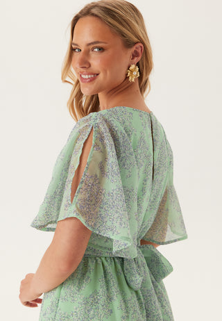 Butterfly Sleeve Midi Dress