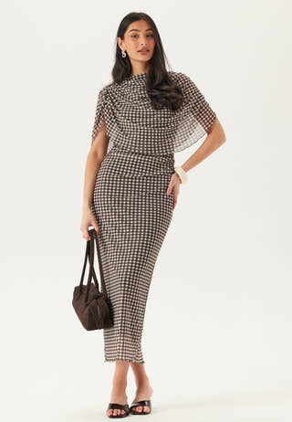 Cape Mesh Ankle Dress