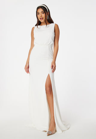 Open Back Sleeveless Wedding Gown