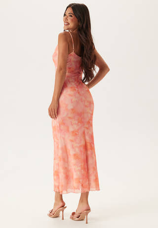 Cowl Neck Mesh Dress